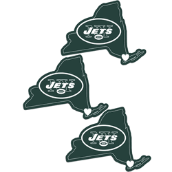 New York Jets Home State Decal, 3pk
