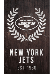 New York Jets Laurel Wreath 11x19 Sign