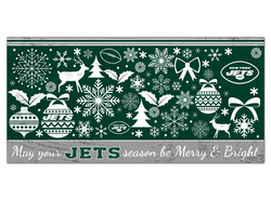 New York Jets Merry and Bright 6x12 Sign
