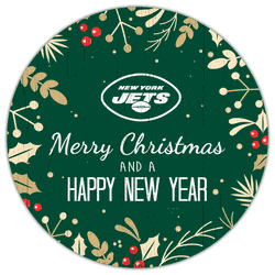 New York Jets Merry Christmas & New Year 12in Circle