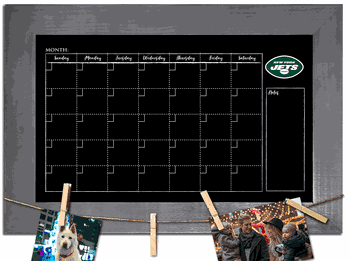 New York Jets Monthly Chalkboard with frame & clothespins 11x19 Sign