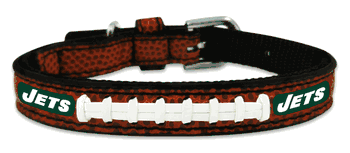 New York Jets Pet Collar Leather Classic Football Size Toy CO