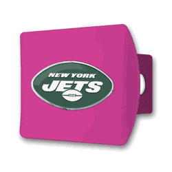 New York Jets Pink Metal Hitch Cover with  3D Color Emblem