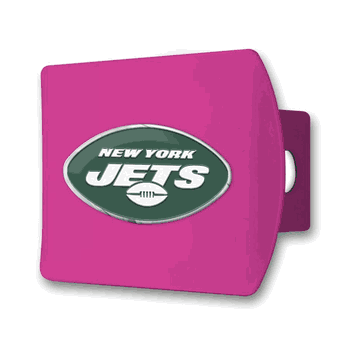 New York Jets Pink Metal Hitch Cover with  3D Color Emblem