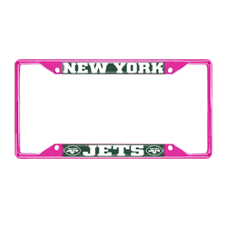 New York Jets Pink Metal License Plate Frame - 6.25"x12.25"