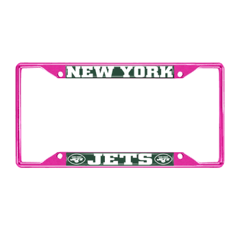 New York Jets Pink Metal License Plate Frame - 6.25