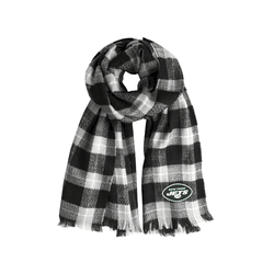 New York Jets Plaid Blanket Scarf BL-GRY