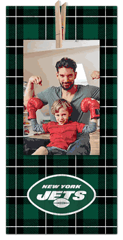 New York Jets Plaid Clothespin 6x12 Sign