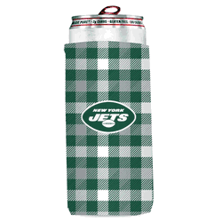 New York Jets Plaid Insulated Slim Can Sleeve