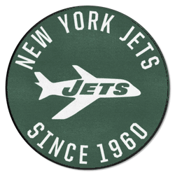 New York Jets Roundel Rug - 27in. Diameter, NFL Vintage