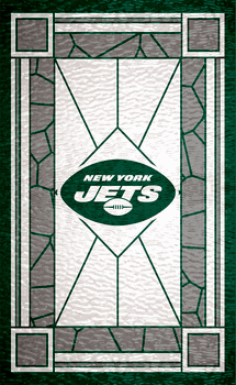 New York Jets Stained Glass 11x19 Wood Sign