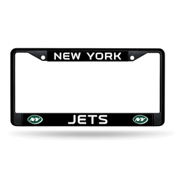 New York Jets Standard Black Chrome Frame with Plastic Inserts 12" x 6" Car/Truck Auto Accessory