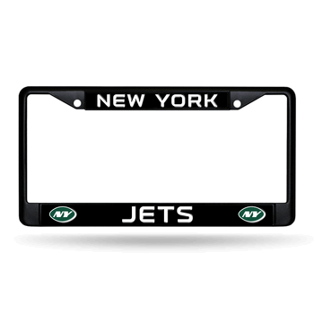 New York Jets Standard Black Chrome Frame with Plastic Inserts 12