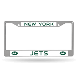 New York Jets Standard Chrome Frame with Plastic Inserts 12" x 6" Car/Truck Auto Accessory