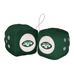 New York Jets Team Color Fuzzy Dice Dcor 3" Set