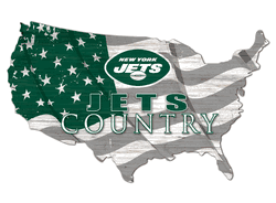 New York Jets USA Shape Flag Cutout