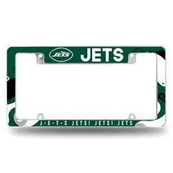 New York Jets Wave 12" x 6" Chrome All Over Automotive License Plate Frame