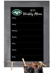 New York Jets Weekly Chalkboard with frame & clothespins 11x19 Sign