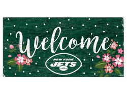 New York Jets Welcome Floral 6x12 Sign