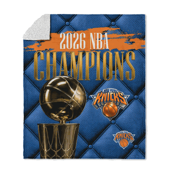 New York Knicks 2026 NBA Champions Noble Silk Touch Sherpa Throw Blanket 50x60 inches