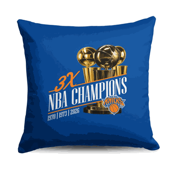 New York Knicks 2026 NBA Multi-Champs Legacy Throw Pillow 18x18 inches