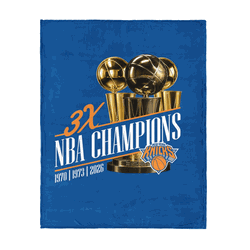 New York Knicks 2026 NBA Multi-Champs Runback Silk Touch Throw Blanket 46x60 inches