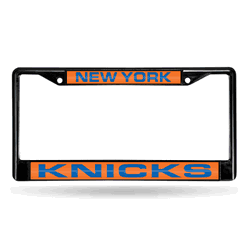 New York Knicks Black 12" x 6" Black Laser Cut Chrome Frame