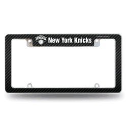 New York Knicks Black 12" x 6" Chrome All Over Automotive License Plate Frame for Car/Truck/SUV
