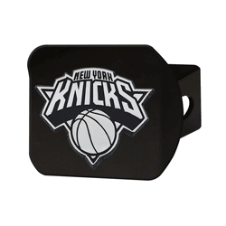New York Knicks Black Metal Hitch Cover with Metal Chrome 3D Emblem