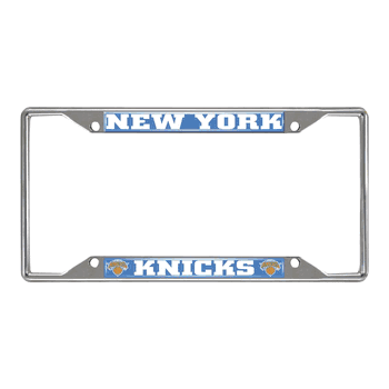 New York Knicks Chrome Metal License Plate Frame, 6.25in x 12.25in