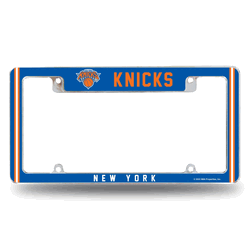 New York Knicks Classic 12" x 6" Chrome All Over Automotive License Plate Frame