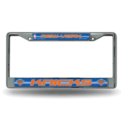 New York Knicks Classic 12" x 6" Silver Bling Chrome Car/Truck/SUV Auto Accessory