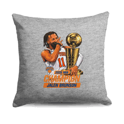 New York Knicks Jalen Brunson 2026 NBA Finals Champ Celly Sweatshirt Pillow 16x16 inches