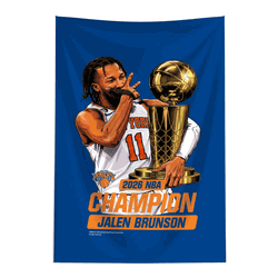 New York Knicks Jalen Brunson 2026 NBA Finals Champ Celly Tapestry 24x36 inches