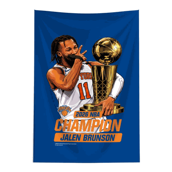 New York Knicks Jalen Brunson 2026 NBA Finals Champ Celly Tapestry 24x36 inches