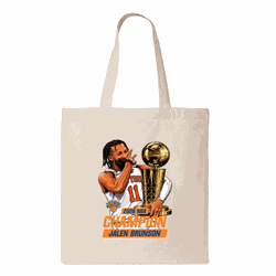 New York Knicks Jalen Brunson 2026 NBA Finals Champ Celly Tote Bag 14x15 inches