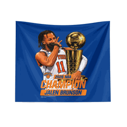 New York Knicks Jalen Brunson 2026 NBA Finals Champ Celly Wall Hanging 34x40 inches
