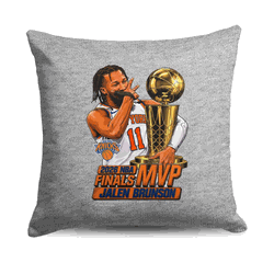 New York Knicks Jalen Brunson 2026 NBA Finals MVP Celly Sweatshirt Pillow 16x16 inches
