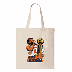 New York Knicks Jalen Brunson 2026 NBA Finals MVP Celly Tote Bag 14x15 inches