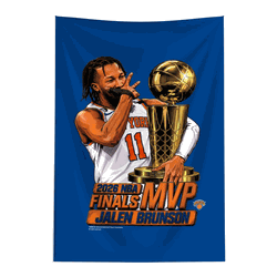 New York Knicks Jalen Brunson 2026 NBA Finals MVP Celly Wall Hanging Tapestry 24x36 inches