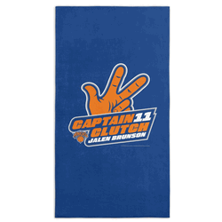 New York Knicks Jalen Brunson Captain Clutch Beach Towel 30x60 inches
