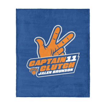 New York Knicks Jalen Brunson Captain Clutch Silk Touch Throw Blanket 50x60 inches