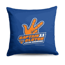 New York Knicks Jalen Brunson Captain Clutch Throw Pillow 18x18 inches