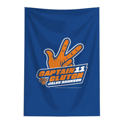 New York Knicks Jalen Brunson Captain Clutch Wall Hanging Tapestry 24x36 inches