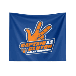 New York Knicks Jalen Brunson Captain Clutch Wall Hanging Tapestry 34x40 inches