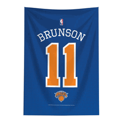 New York Knicks Jalen Brunson Name and Number Wall Hanging Tapestry 24x36 inches