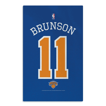 New York Knicks Jalen Brunson Name and Number Washable Rug 20x32 inches