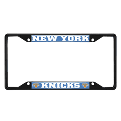 New York Knicks Metal License Plate Frame Black Finish