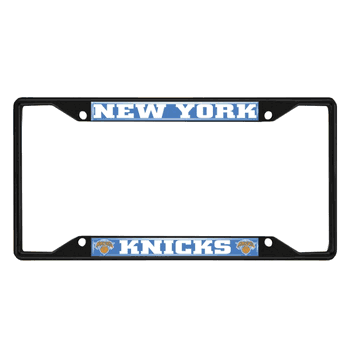 New York Knicks Metal License Plate Frame Black Finish