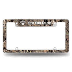 New York Knicks Mossy Oak 12" x 6" Chrome All Over Automotive License Plate Frame for Car/Truck/SUV